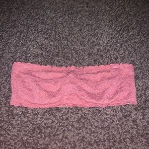 coral strapless bra 34D